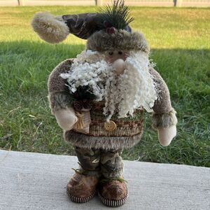 Standing Santa Camouflage Camo Decorative Doll Christmas Folk Country Chic 19"